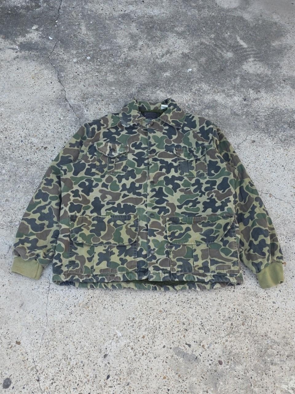 Vintage Made in USA by Lee Camouflage Duck Camo Jacket Sherpa Size Large 42-44